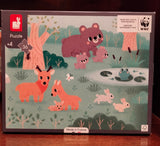 Puzzle panoramico + poster Animali del bosco, Janod