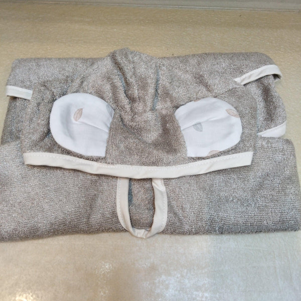 Dili best telo bagno poncho in spugna bamboo tortora Dili Best - Petrini