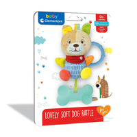 Lovely Soft Dog Rattle Baby Clementoni