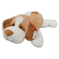Peluche cane sdraiato bianco e beige Venturelli - Petrini