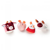 Set 4 cubi a forma di animali della fattoria Lilliputiens