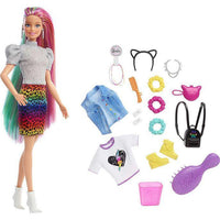Barbie Leopard Rainbow Hair Mattel - Petrini