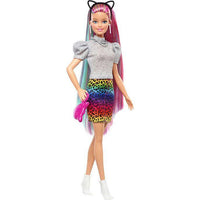 Barbie Leopard Rainbow Hair Mattel - Petrini