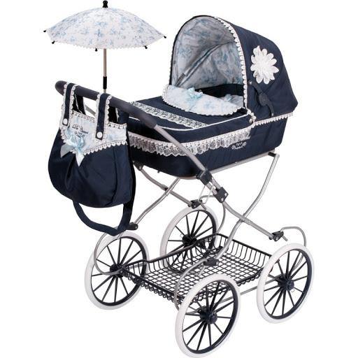 Carrozzina azzurra h 81 cm Classic Romantic - Petrini